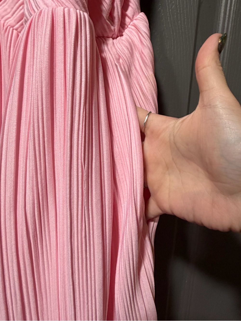 torrid Pink Pleated V-Neck Dress - Picture 3 of 3